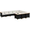 Image de vidaXL - 10-delige - Loungeset - met - kussens - poly - rattan - zwart