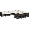 Image de vidaXL - 10-delige - Loungeset - met - kussens - poly - rattan - zwart