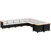 Image de vidaXL - 10-delige - Loungeset - met - kussens - poly - rattan - zwart