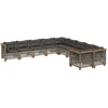 Image de vidaXL - 10-delige - Loungeset - met - kussens - poly - rattan - grijs