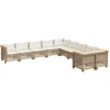Image de vidaXL - 10-delige - Loungeset - met - kussens - poly - rattan - beige