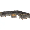 Image de vidaXL - 11-delige - Loungeset - met - kussens - poly - rattan - grijs