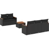 Image de vidaXL - 6-delige - Loungeset - met - kussens - poly - rattan - zwart