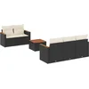Image de vidaXL - 6-delige - Loungeset - met - kussens - poly - rattan - zwart