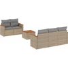 Image de vidaXL - 6-delige - Loungeset - met - kussens - poly - rattan - beige
