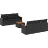 Image de vidaXL - 7-delige - Loungeset - met - kussens - poly - rattan - zwart