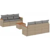 Image de vidaXL - 7-delige - Loungeset - met - kussens - poly - rattan - beige