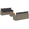 Image de vidaXL - 7-delige - Loungeset - met - kussens - poly - rattan - grijs