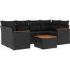 Image de vidaXL - 7-delige - Loungeset - met - kussens - poly - rattan - zwart
