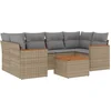 Image de vidaXL - 7-delige - Loungeset - met - kussens - poly - rattan - beige