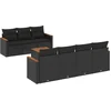 Image de vidaXL - 8-delige - Loungeset - met - kussens - poly - rattan - zwart