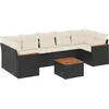 Image de vidaXL - 8-delige - Loungeset - met - kussens - poly - rattan - zwart