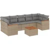 Image de vidaXL - 8-delige - Loungeset - met - kussens - poly - rattan - beige
