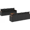 Image de vidaXL - 9-delige - Loungeset - met - kussens - poly - rattan - zwart