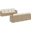 Image de vidaXL - 9-delige - Loungeset - met - kussens - poly - rattan - beige