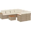Image de vidaXL - 9-delige - Loungeset - met - kussens - poly - rattan - beige