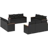 Image de vidaXL - 12-delige - Loungeset - met - kussens - poly - rattan - zwart