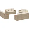Image de vidaXL - 12-delige - Loungeset - met - kussens - poly - rattan - beige
