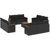 Image de vidaXL - 13-delige - Loungeset - met - kussens - poly - rattan - zwart