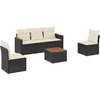 Image de vidaXL - 6-delige - Loungeset - met - kussens - poly - rattan - zwart