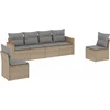 Image de vidaXL - 6-delige - Loungeset - met - kussens - poly - rattan - beige