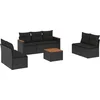 Image de vidaXL - 8-delige - Loungeset - met - kussens - poly - rattan - zwart