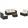 Image de vidaXL - 8-delige - Loungeset - met - kussens - poly - rattan - zwart