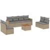 Image de vidaXL - 9-delige - Loungeset - met - kussens - poly - rattan - beige