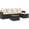 Image de vidaXL - 6-delige - Loungeset - met - kussens - poly - rattan - zwart