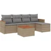 Image de vidaXL - 6-delige - Loungeset - met - kussens - poly - rattan - beige