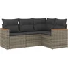 Image de vidaXL - 4-delige - Loungeset - met - kussens - poly - rattan - grijs