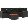 Image de vidaXL - 6-delige - Loungeset - met - kussens - poly - rattan - zwart