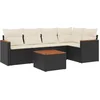 Image de vidaXL - 6-delige - Loungeset - met - kussens - poly - rattan - zwart