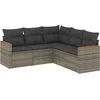 Image de vidaXL - 5-delige - Loungeset - met - kussens - poly - rattan - grijs