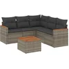 Image de vidaXL - 6-delige - Loungeset - met - kussens - poly - rattan - grijs