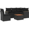 Image de vidaXL - 6-delige - Loungeset - met - kussens - poly - rattan - zwart