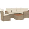 Image de vidaXL - 6-delige - Loungeset - met - kussens - poly - rattan - beige