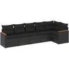 Image de vidaXL - 6-delige - Loungeset - met - kussens - poly - rattan - zwart