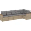 Image de vidaXL - 6-delige - Loungeset - met - kussens - poly - rattan - beige