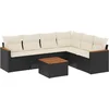 Image de vidaXL - 7-delige - Loungeset - met - kussens - poly - rattan - zwart