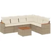Image de vidaXL - 7-delige - Loungeset - met - kussens - poly - rattan - beige