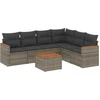 Image de vidaXL - 7-delige - Loungeset - met - kussens - poly - rattan - grijs