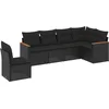 Image de vidaXL - 6-delige - Loungeset - met - kussens - poly - rattan - zwart