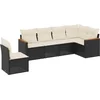 Image de vidaXL - 6-delige - Loungeset - met - kussens - poly - rattan - zwart
