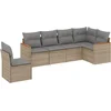 Image de vidaXL - 6-delige - Loungeset - met - kussens - poly - rattan - beige