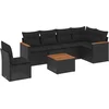 Image de vidaXL - 7-delige - Loungeset - met - kussens - poly - rattan - zwart