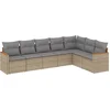 Image de vidaXL - 7-delige - Loungeset - met - kussens - poly - rattan - beige