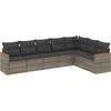 Image de vidaXL - 7-delige - Loungeset - met - kussens - poly - rattan - grijs