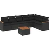 Image de vidaXL - 8-delige - Loungeset - met - kussens - poly - rattan - zwart