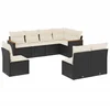 Image de vidaXL - 8-delige - Loungeset - met - kussens - poly - rattan - zwart
